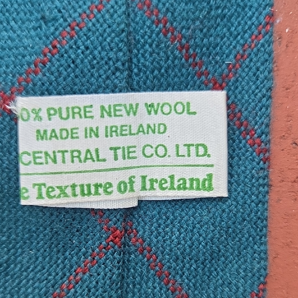 Vintage 1970s Tweed New Wool Tartan Tie 3" x 55" Texture Ireland